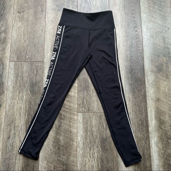 Zyia Active Striped Logo Light N Tight 7/8 Leggings Size 2 - Picture 5 of 11
